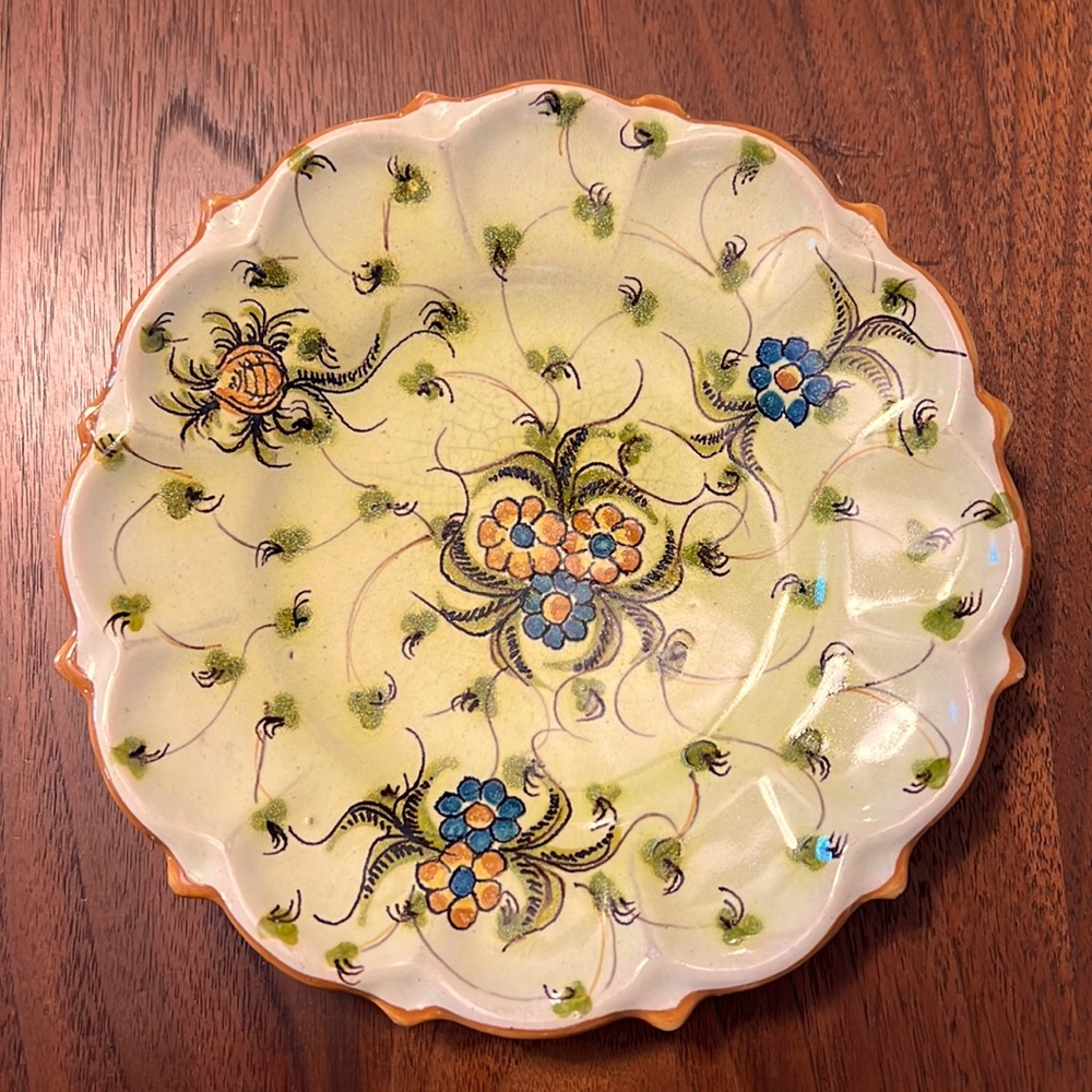 Antique Hand Painted Cantagalli Iznik Style Italian Plate. Made in Italy.